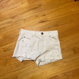 White jean shorts